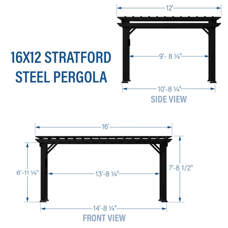 16' X 12' Traditional Steel Pergola