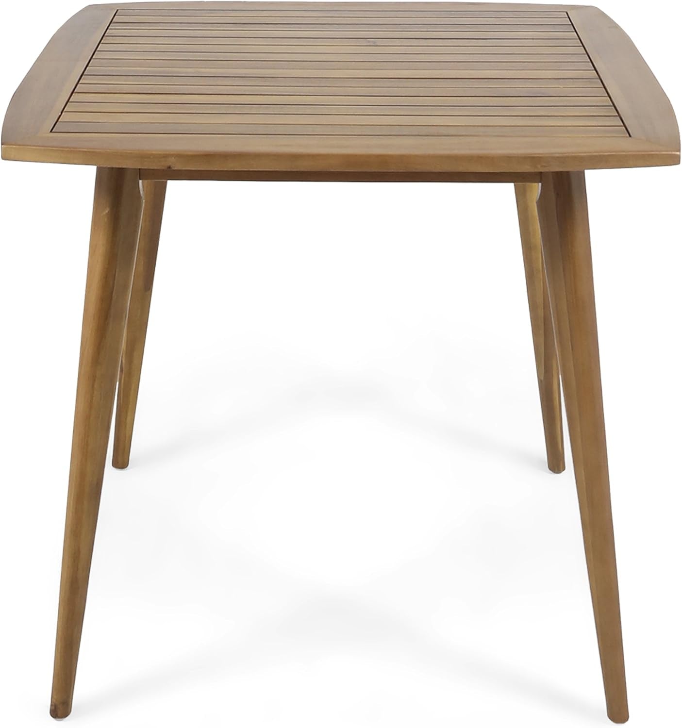 Outdoor Square Acacia Wood Dining Table with Straight Legs, Teak