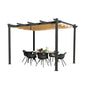 Atlantics Outdoor Retractable Pergola with Sun Shade Canopy 10' X 13'