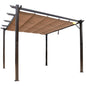 Pergola with Retractable Shade Canopy, Aluminum