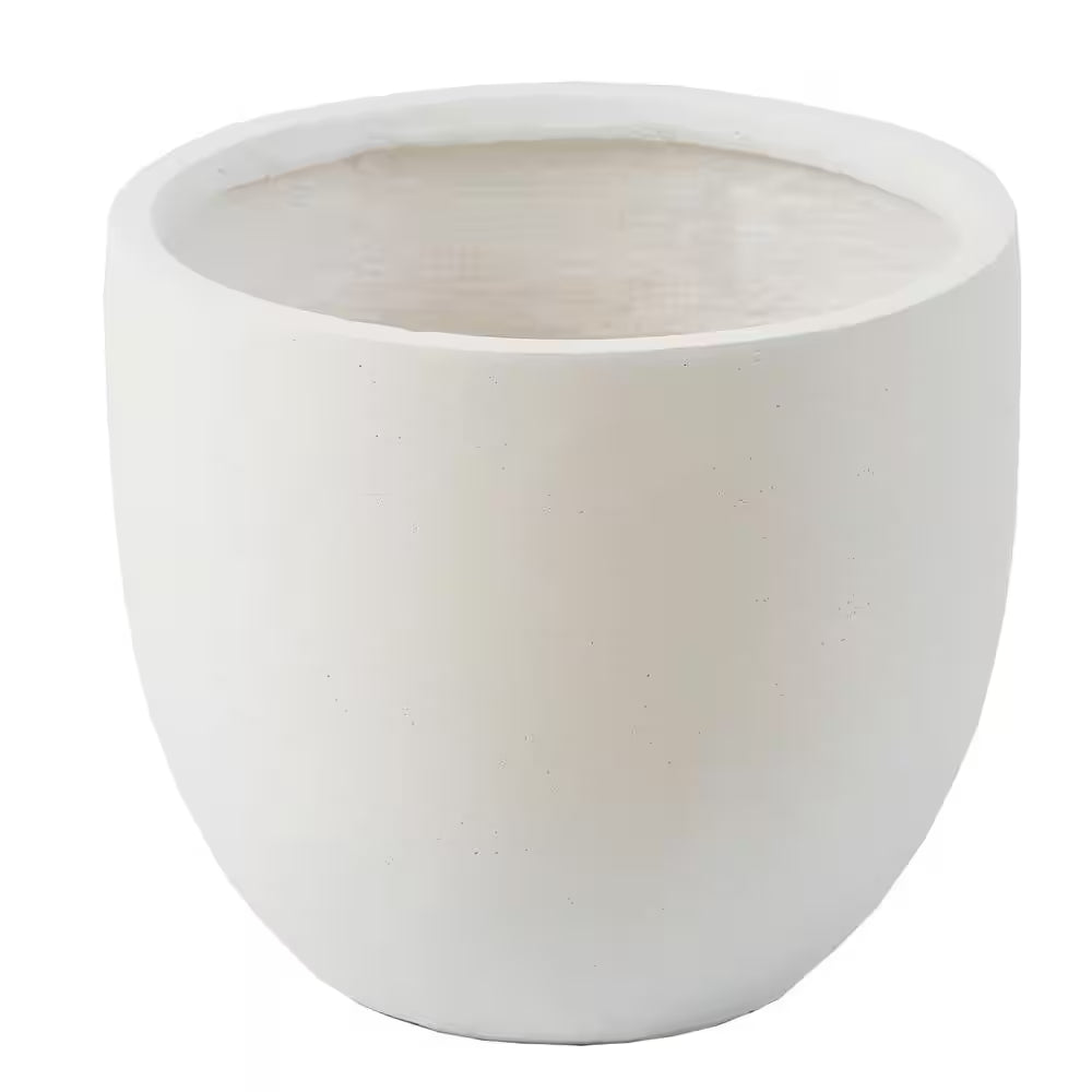 17.2 In. H round Tapered White Mgo Composite Planter Pot