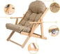 Patio,Wooden Lounge Chair,3 Angles Adjustable, Foldable for Balcony, Outdoor Garden Chair,Sun Lounger with Cushions and Footrest