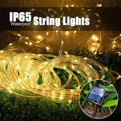 300LED Solar Rope Strip Light Outdoor Waterproof Fairy Light Strings Christmas Decor for Garden Lawn Tree Yard Fence Pathway