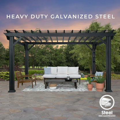 14' X 10' Traditional Steel Pergola